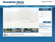 Tablet Screenshot of greenbriarmanorapartments.com